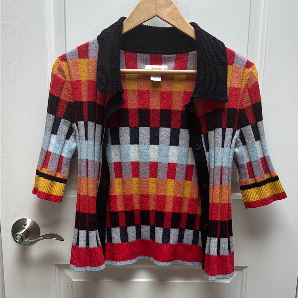 Maeve for Anthropologie Geometric Cardigan